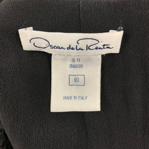 OSCAR DE LA RENTA SS 11 Size 10 Black Cotton Silk Textured Sheath Dress - Picture 5 of 5